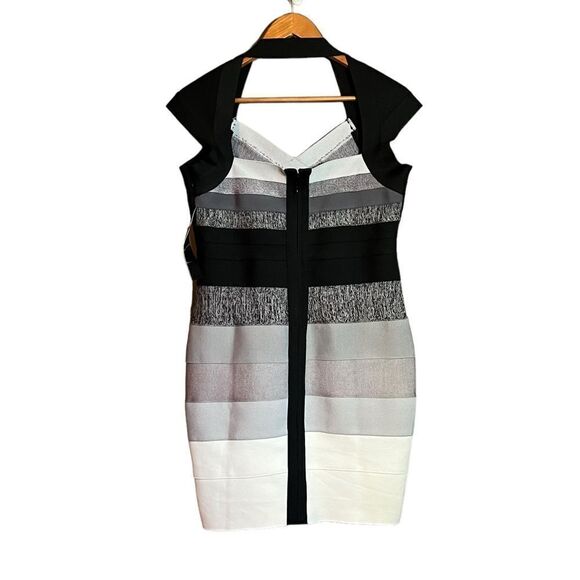 VENUS Black and Gray Striped Dress - Picture 9 of 10